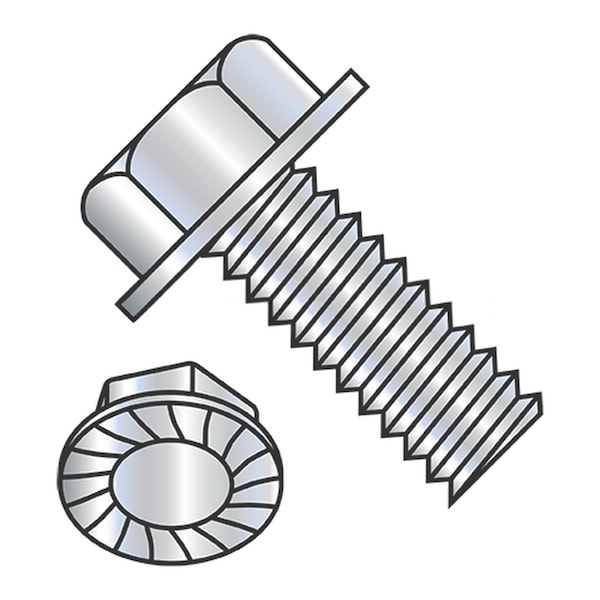 Usa Industrials #10-32 x 1 in External Hex Flange Hex Machine Screw, Zinc Plated Steel BULK-SCRW-1577 - main